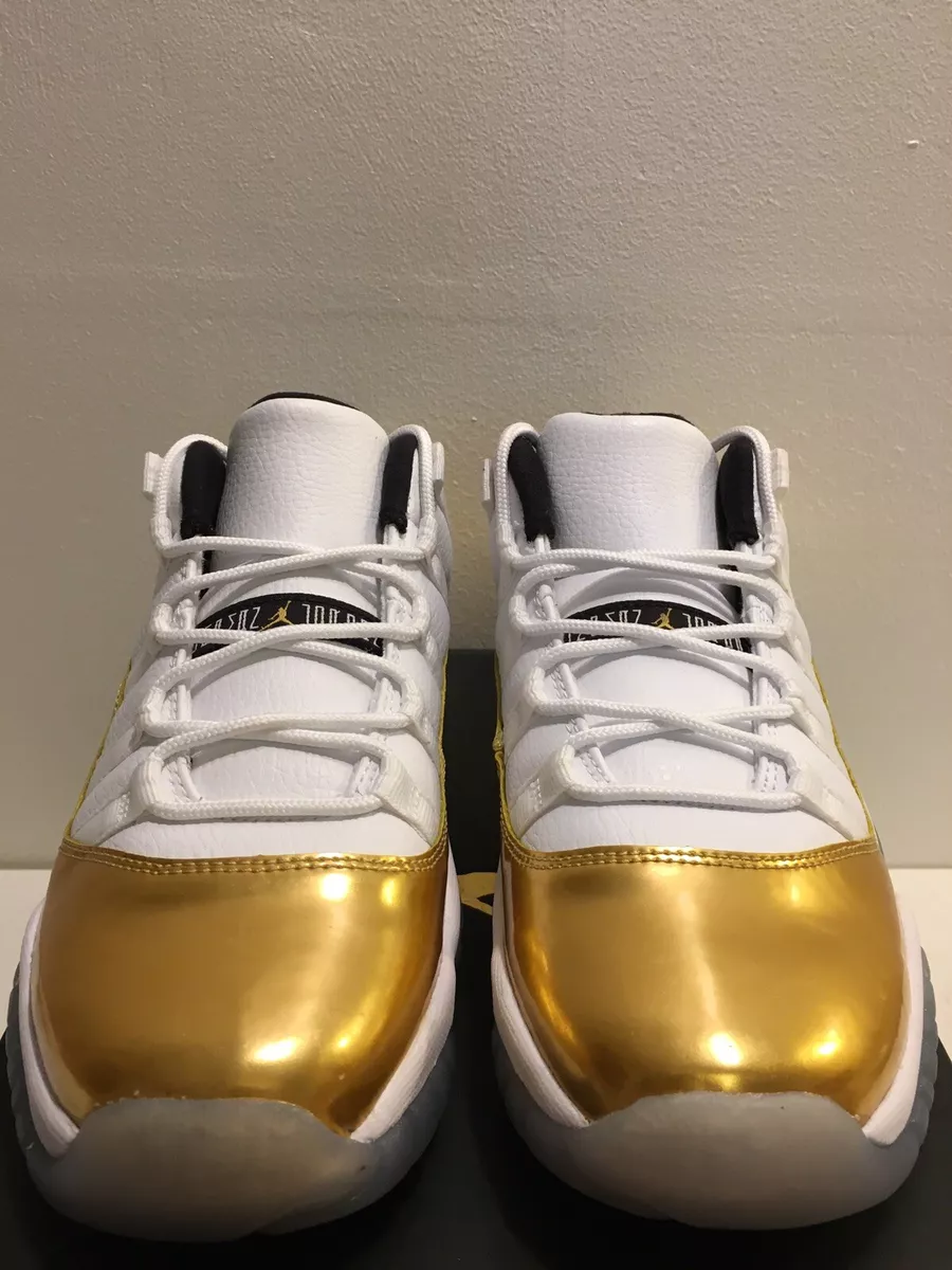 Jordan 11 low gold and white discount