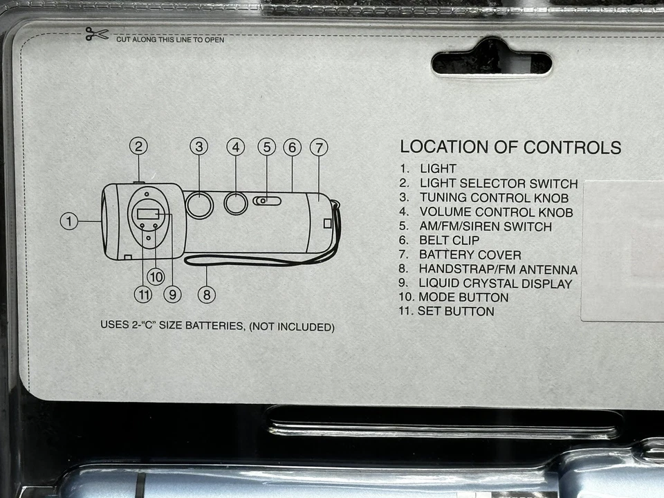 NEW GPX Sports AM FM Radio Flashlight Clock Emergency Siren Portable Y0050SMBLU - Image 4 of 4