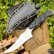 9" Fixed Blade Tactical Clip Point Hunting Knife with Paddle ABS Holster Sheath