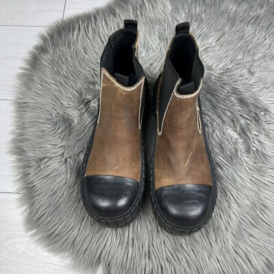 MM6 Maison Margiela Vulcanized platform leather Ankle boots