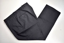 Corbin Artisan Worsted Solid Dark Gray Wool Dress Flat Front Trousers Sz: 41x29