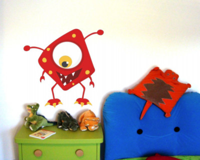 Samunshi Fieses Monster Wandtattoo Wandaufkleber Kinderzimmer  4 Größen