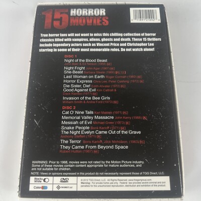15 Horror Movies Volume 1 & 2 DVD Box Set Collection | eBay