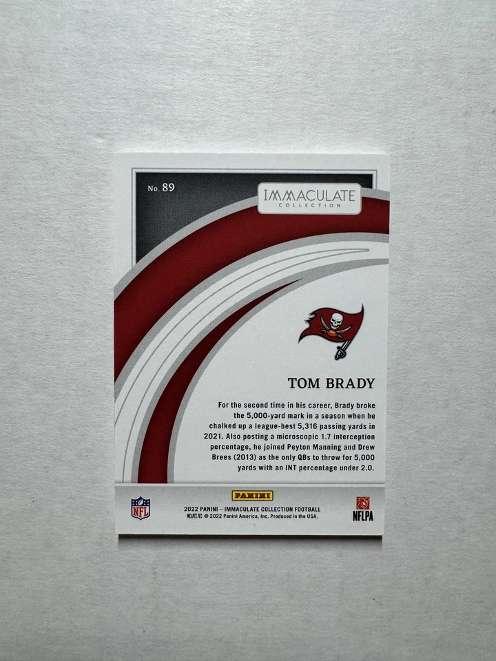 2022 Panini Immaculate Collection #89 Tom Brady #/99 - Image 2 of 2
