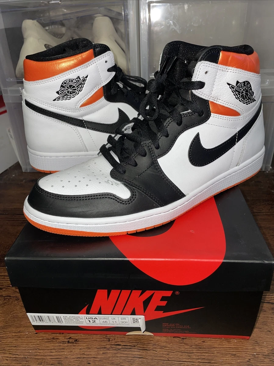 Nike Air Jordan 1 Retro High OG 555088-180 White Electro Orange Black Used