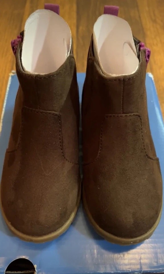 Botín Stride Rite Lucy 2 marrón oscuro con cremalleras moradas y suela a tira talla 8 M Foto 4 de 4