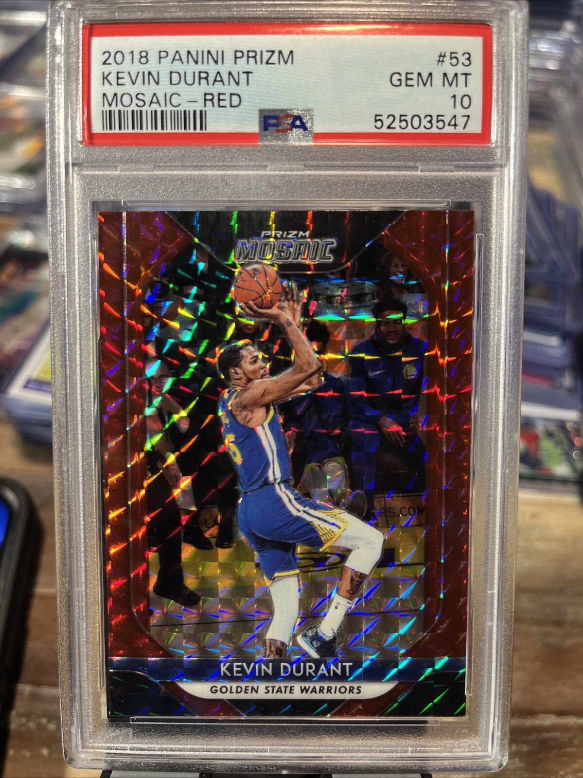2018-19 Panini Mosaic Prizm #53 Kevin Durant Red PSA 10