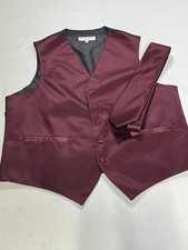 Mens Vesuvio Napoli Red And Black Reversible Suit Vest Size S Small NWOT