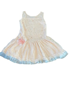 American Girl 2015 Shimmer & Lace Party Dress Spring Peach Easter Size 6  (READ) | eBay