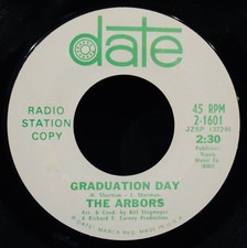 THE ARBORS-Graduation Day & That's The Way It Is-Rare DJ 45-DATE 1601-Mispress