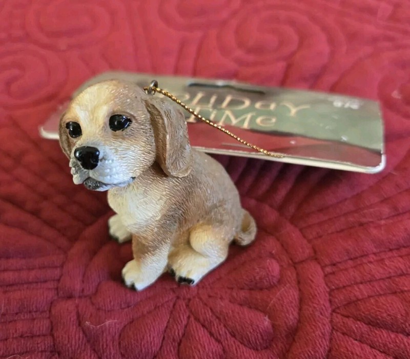 Limited Edition Sitting Dog Holiday Time Hanging Ornament  Vintage
