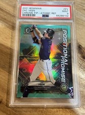 Zac Veen 2021 Bowman Chrome Positional Promise Aqua Refractors #POSZV /125 PSA 9
