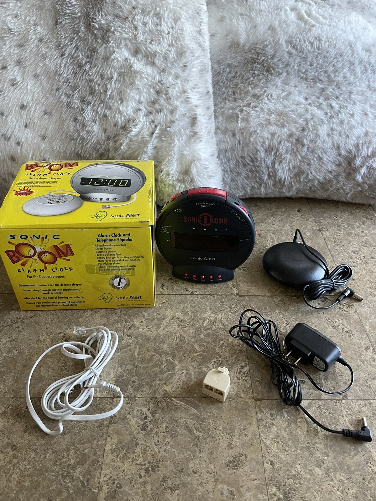 Sonic Alert Sonic Boom SBT 425 ss Vibrating Bed Shaker Alarm Clock with Phone Sign