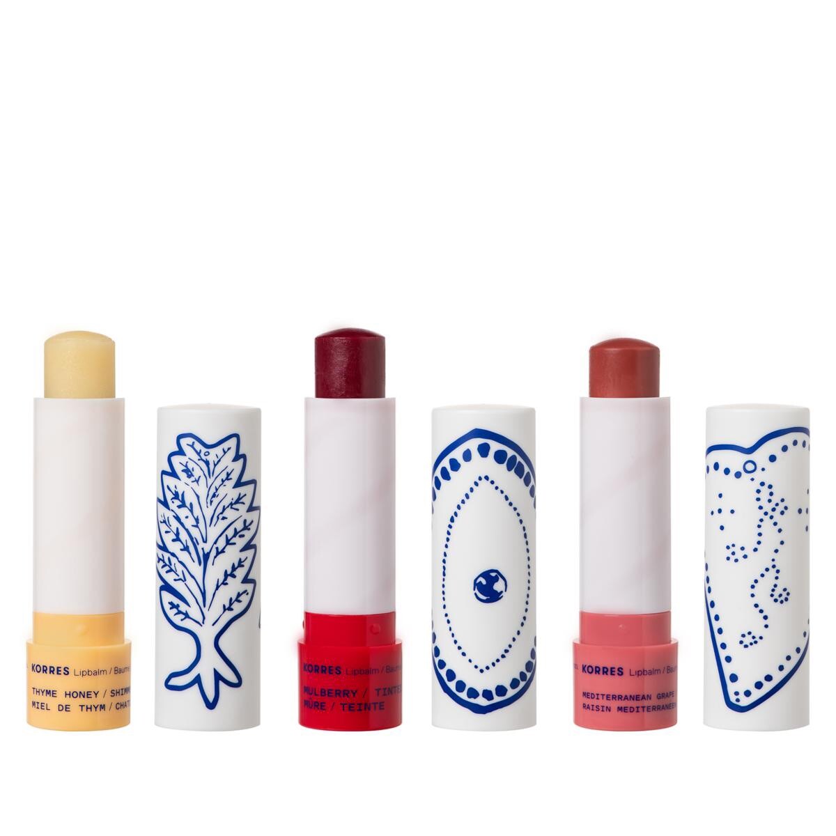 3 Korres Lip balms greekkisslipbuttersticktrio Lot Bundle eBay