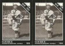 2 CARD 1991 CONLON SAM RICE BASEBALL CARD LOT #54