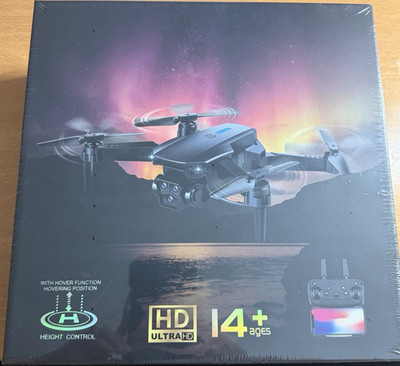 Black Quadcopter Drone with HD Camera, Height Control, Hover Function, 14+ Years