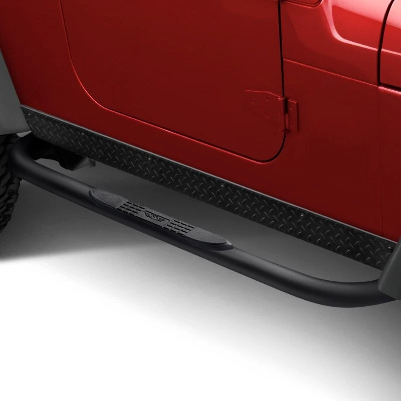 For Jeep TJ 1997-2006 Rampage 8625 3" Black Round Step Bars - Image 2 of 2