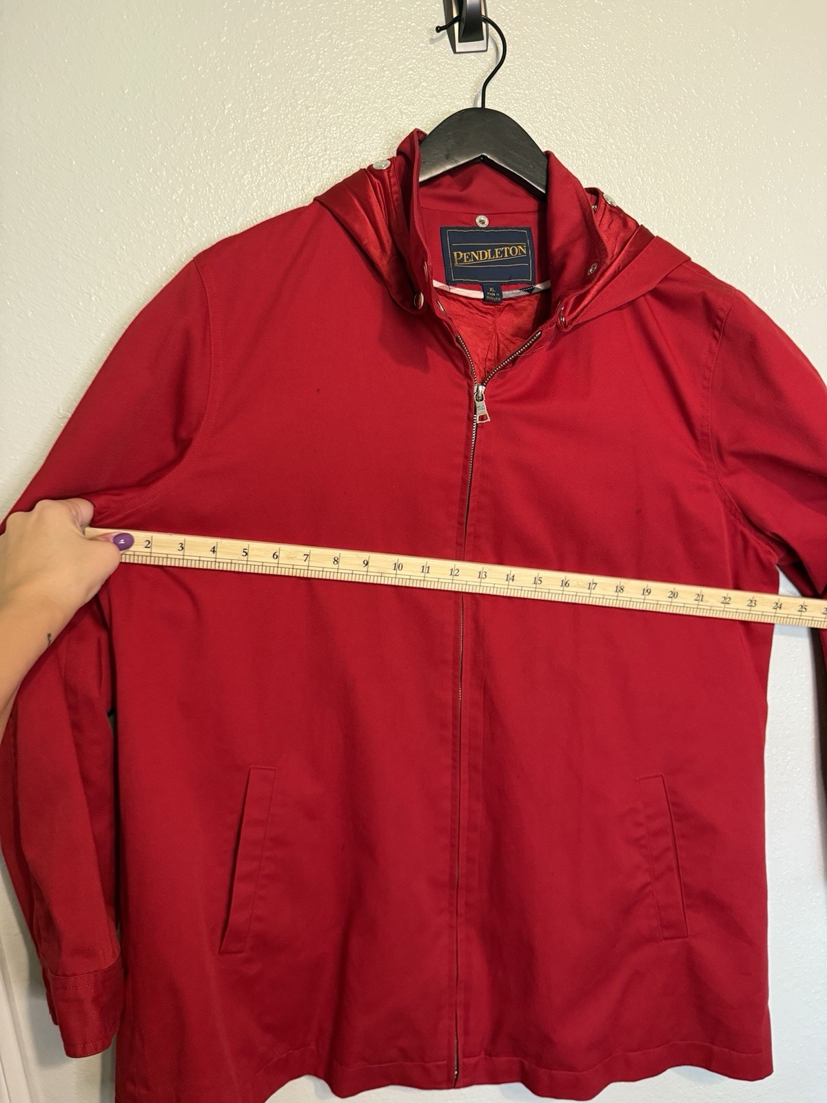 Vintage Red Pendleton Cotton Lined Jacket Detacha… - image 8