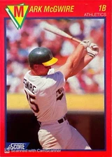 1989 Score 100 Hottest Players - Mark McGwire #25 Oakland Athletics