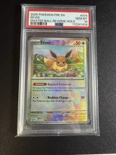 Eevee 074/131 PSA 10 Prismatic Evolutions MASTER BALL Holo Pokemon - GEM MINT