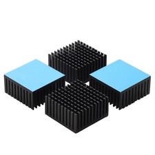 Jienk 4PCS Black Aluminum Heat Sink with Thermal Conductive Adhesive