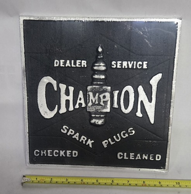 #ad #ad Vintage Cast Aluminum Champion Spark Plug Sign $84.99