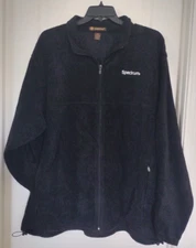 Mens Harriton Black Fleece logo "SPECTRUM" Jacket Size 4XL Full zip Pocket w/zip