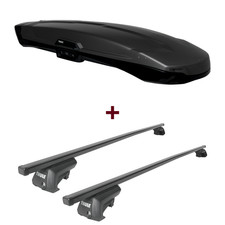 Dachbox Thule Vector Alpine + Dachträger für Opel Astra F Caravan Typ 51/52 neu