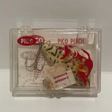 Vintage Pico Perch T Series 13 “Coach Dog” Fishing Lure 1/2oz w/Case Gibson’s
