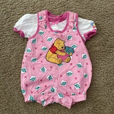 Vintage Disney Winnie The Pooh Romper  Top Set- Size 24 Months
