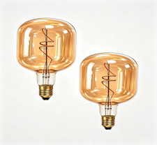 Large Amber Oversized LED Edison Bulb Dimmable 2200K E26 5W 40W Eq 2PK
