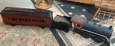 Antique Cor Cor Toy Ride On  Train Large Scale Pullman Train Pressed Steel