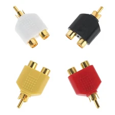 4 Pcs RCA Y Splitter Plug Adapter 1 Male to 2 Female Audio Speaker Splitter