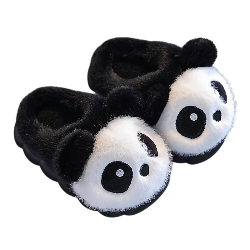 Kids' Plush Slip-On Slippers - New - Size 1.5-2 Big Kid
