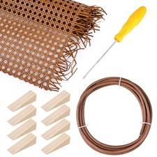 Rattan Repair Kits with 1 PC 14 Inch x 3.3 Feet Cane Webbing Roll, 1 PC 1/5 I...