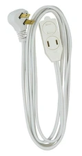 Indoor Flat Plug Extension Cord 3Ft Right Angled Plug 16Gauge 3 Polarized Outlet