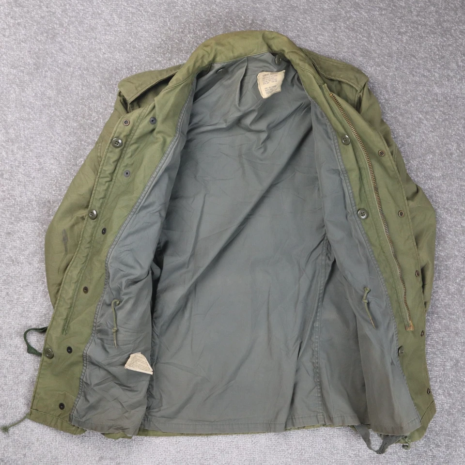 Vintage Alpha Industries M-65 Extra Small Green Field Coat Heavy Winter Jacket - Image 2 of 4