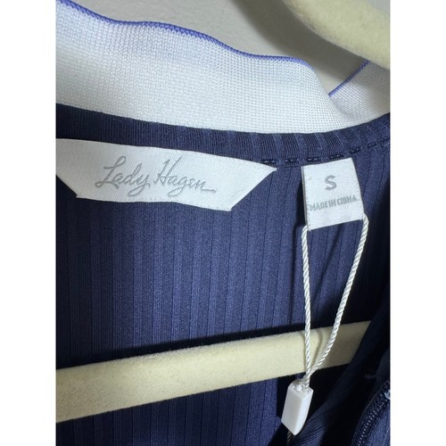 NWT Lady Hagen Women's Small Ribbed Quarter Zip Golf Pullover Navy Blue  - Picture 10 of 11