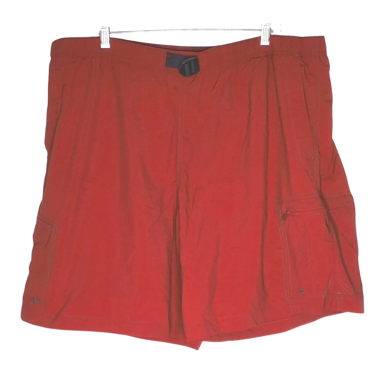 Columbia Cargo Swim Shorts Men XXL Red Mesh Lined Hiking Utility Pockets