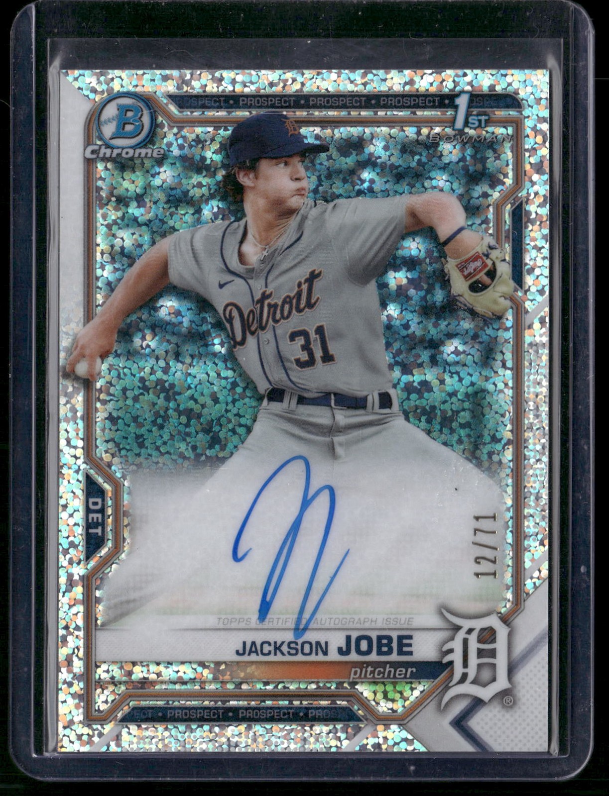 2021 Bowman Draft Jackson Jobe #CDA-JJ Chrome Pick Auto Sparkle Refractor /71 RC