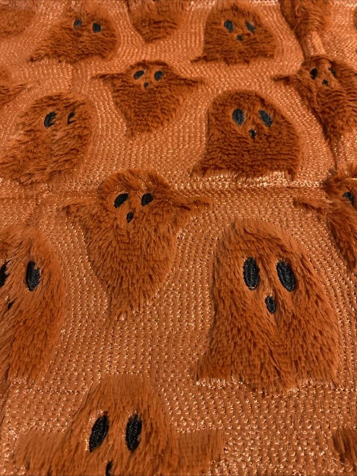 Set Of 2 Halloween Ghost Pillow Covers. Miulee Brand Burnt Orange. CUTE! 17”x17” - Image 2 of 4