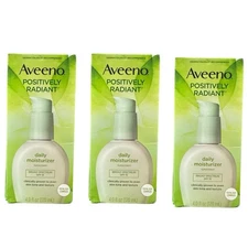 (3) Aveeno Positively Radiant Daily Moisturizer SPF 15 4 fl oz DISCONTINUED HTF