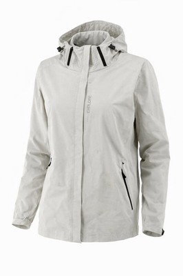 Markenlose weiße leichte Jacke mit Kapuze Damen Mantel Reißverschluss Outdoor UK