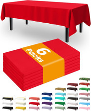 Plastic Table Cloth Disposable 6 Pack, 54 X 108 Inch Table Cloths, Valentines Da