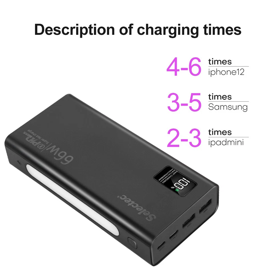 Powerbank 1000000mAh 66W USB-C Externer Batterie 4 USB Ladegerät für Alle Handys - Bild 4 von 4
