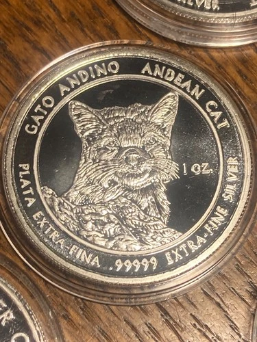 2010 Andean Cat Royal Silver Co. Coin 1 Troy Oz .99999 Extra Fine Round 10K mint