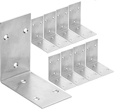 10PCS Stainless Steel L Bracket, 3.3”x 1.9” Heavy Duty Wide Corner Brace, 90 Deg