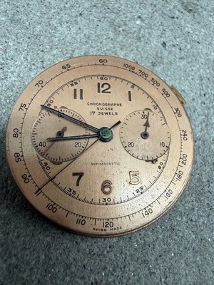 #1940 UHRWERK HANDAUFZUG LANDERON CHRONOGRAPH 2 REGISTER VINTAGE WERK MOVEMENT