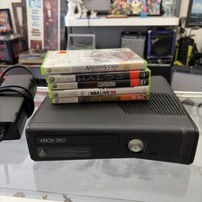Xbox 360 S 250GB Model 1439 Black Console System Bundle 5 Games