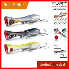 8-Inch Saltwater Popper Lures with VMC Treble Hooks - Perfect for Striped Tuna